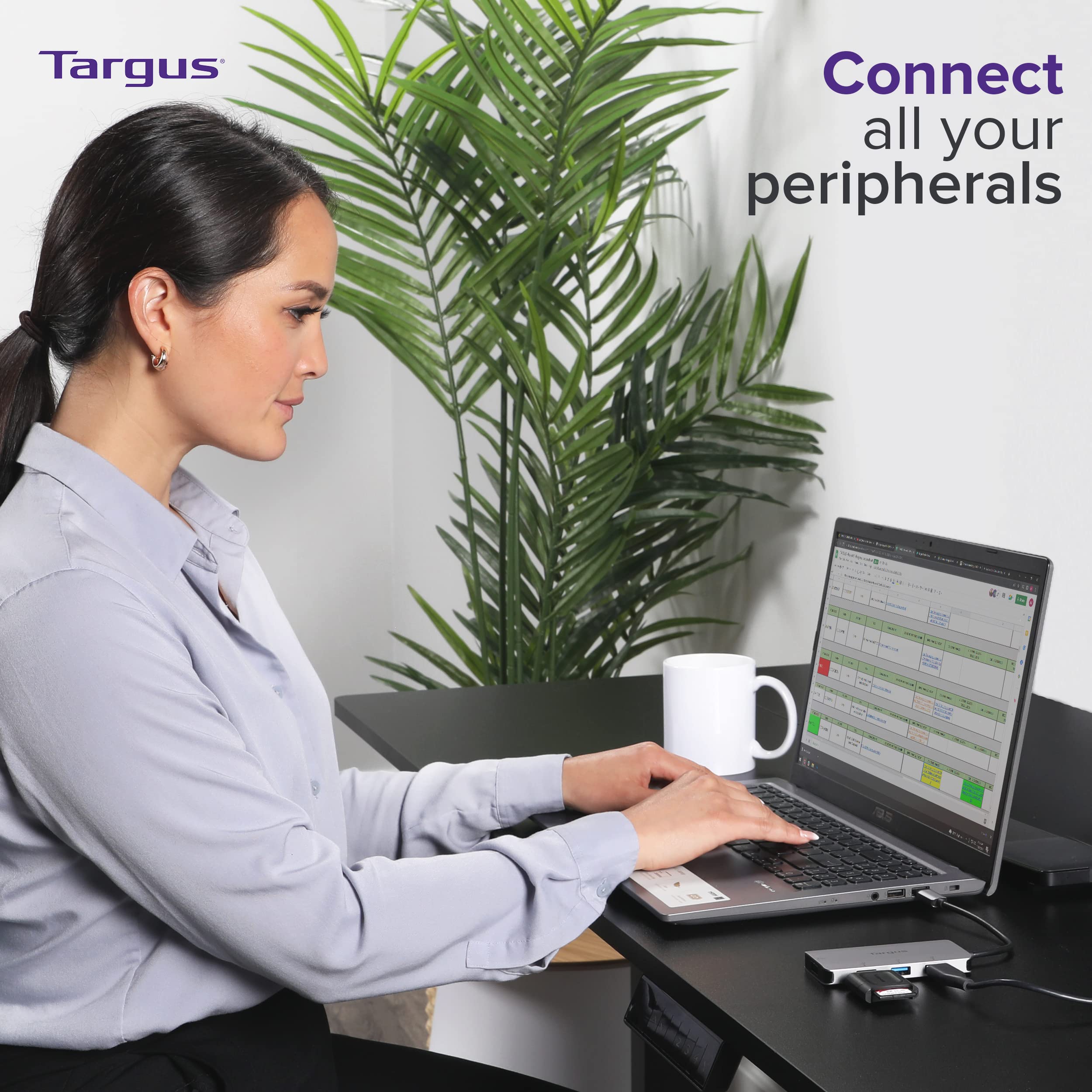targus-usb-c-to-4-port-usb-a-hub-gray-ach226eu image 5