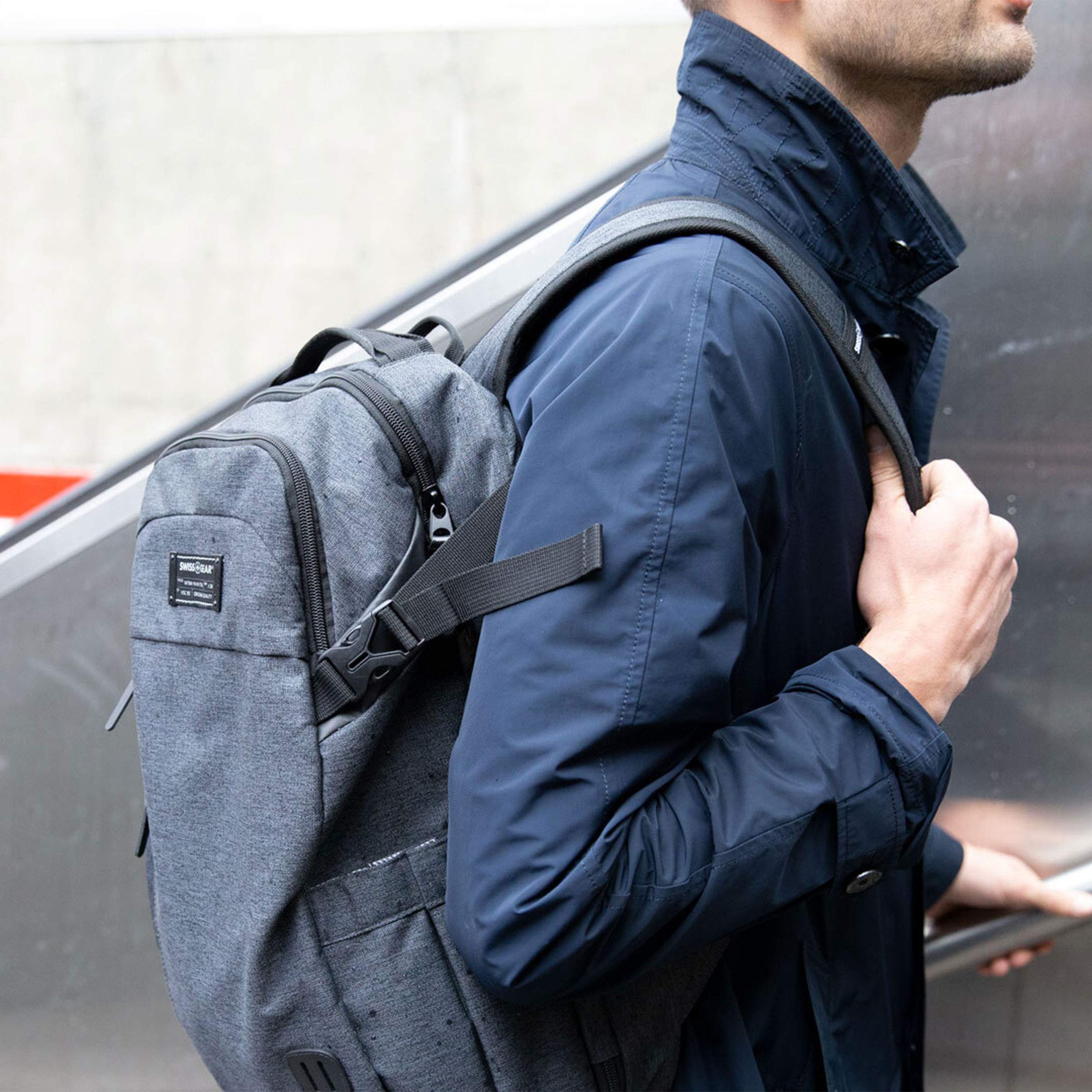 swissgear-hybrid-travel-laptop-backpack-heather-grey-18-inch-fits-16-inch-laptop image 7