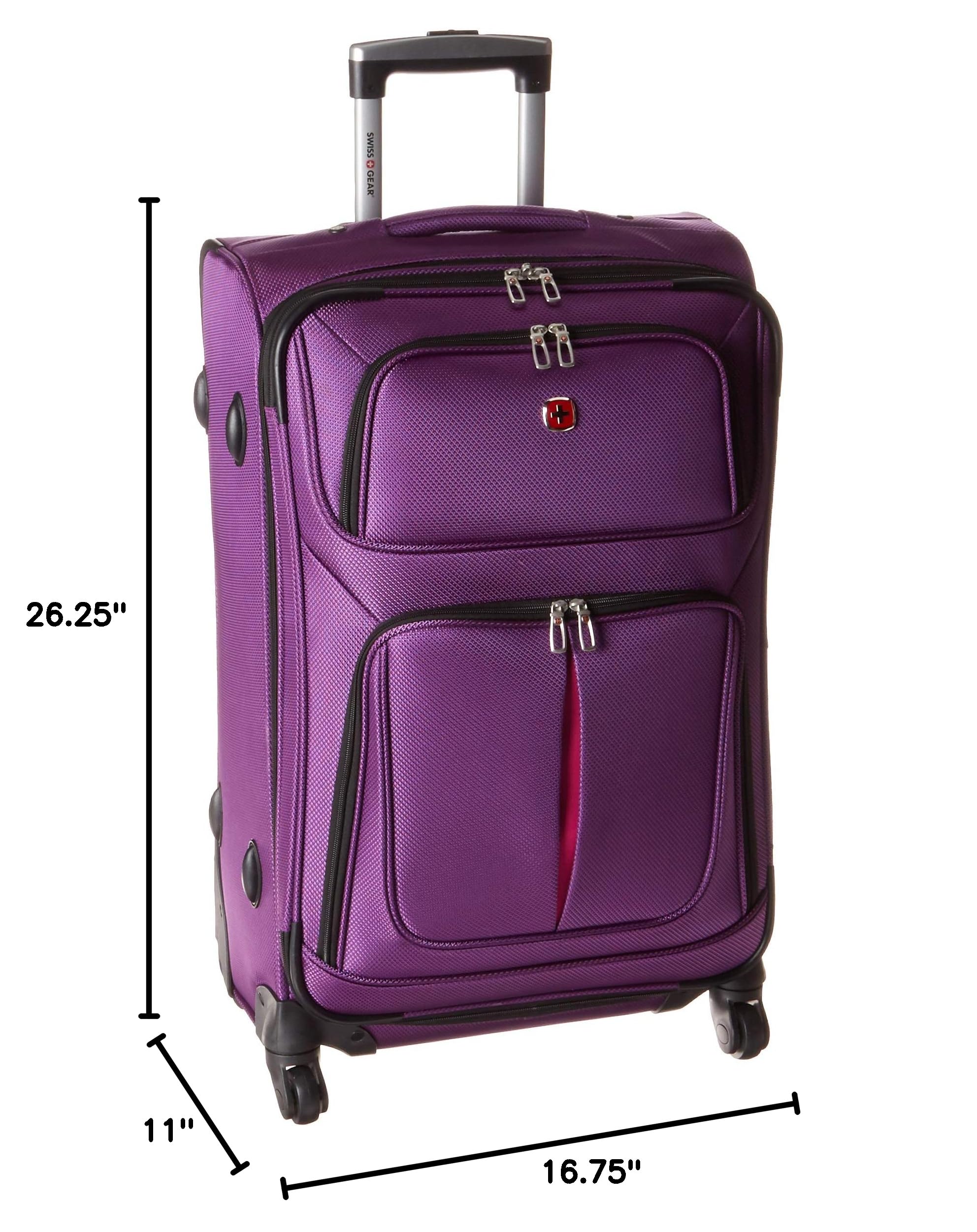 swissgear-sion-softside-expandable-checked-spinner-luggage-purple-25-inch image 8