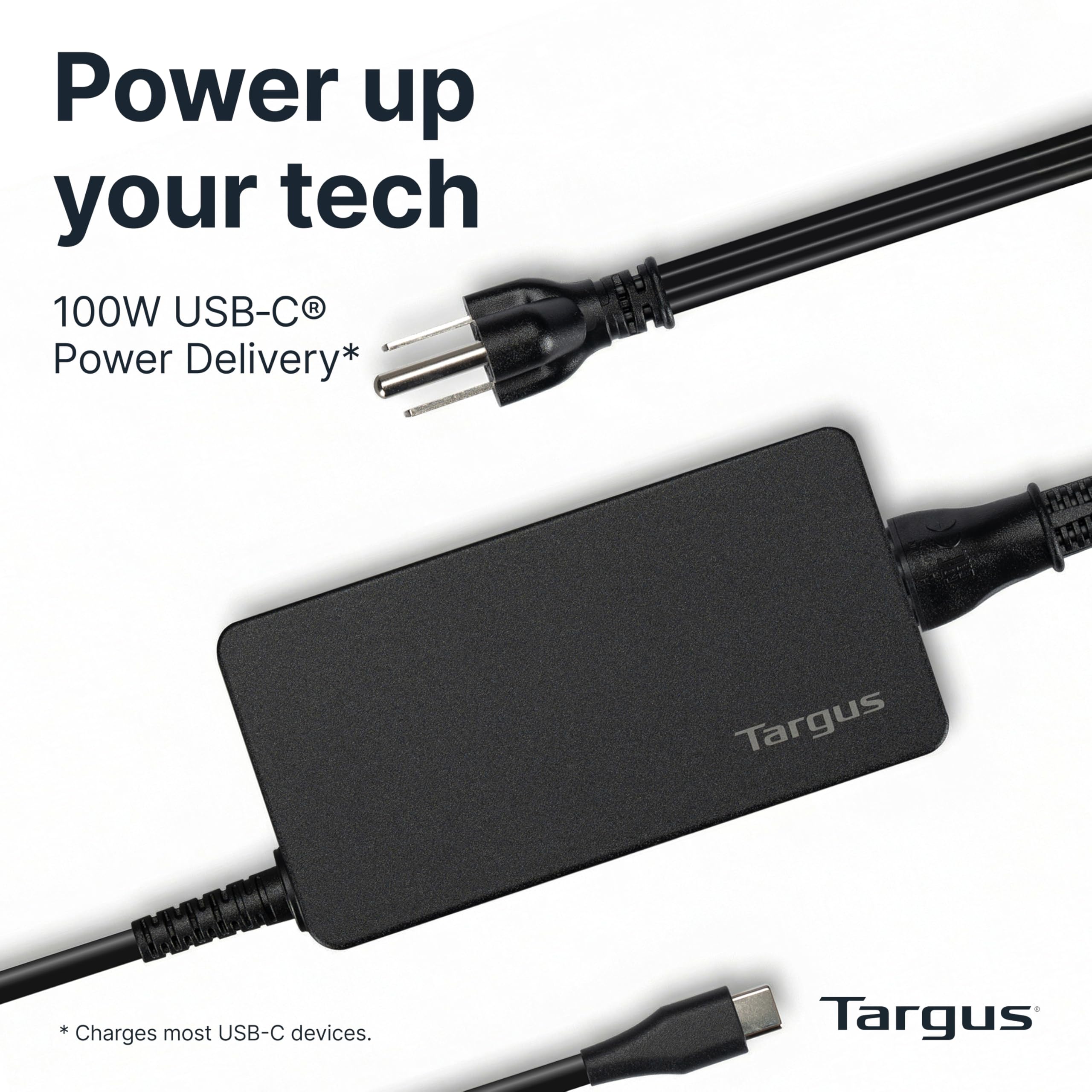 targus-100w-universal-usb-c-legacy-charger-usb-c-power-adapter-with-5-interchang image 2