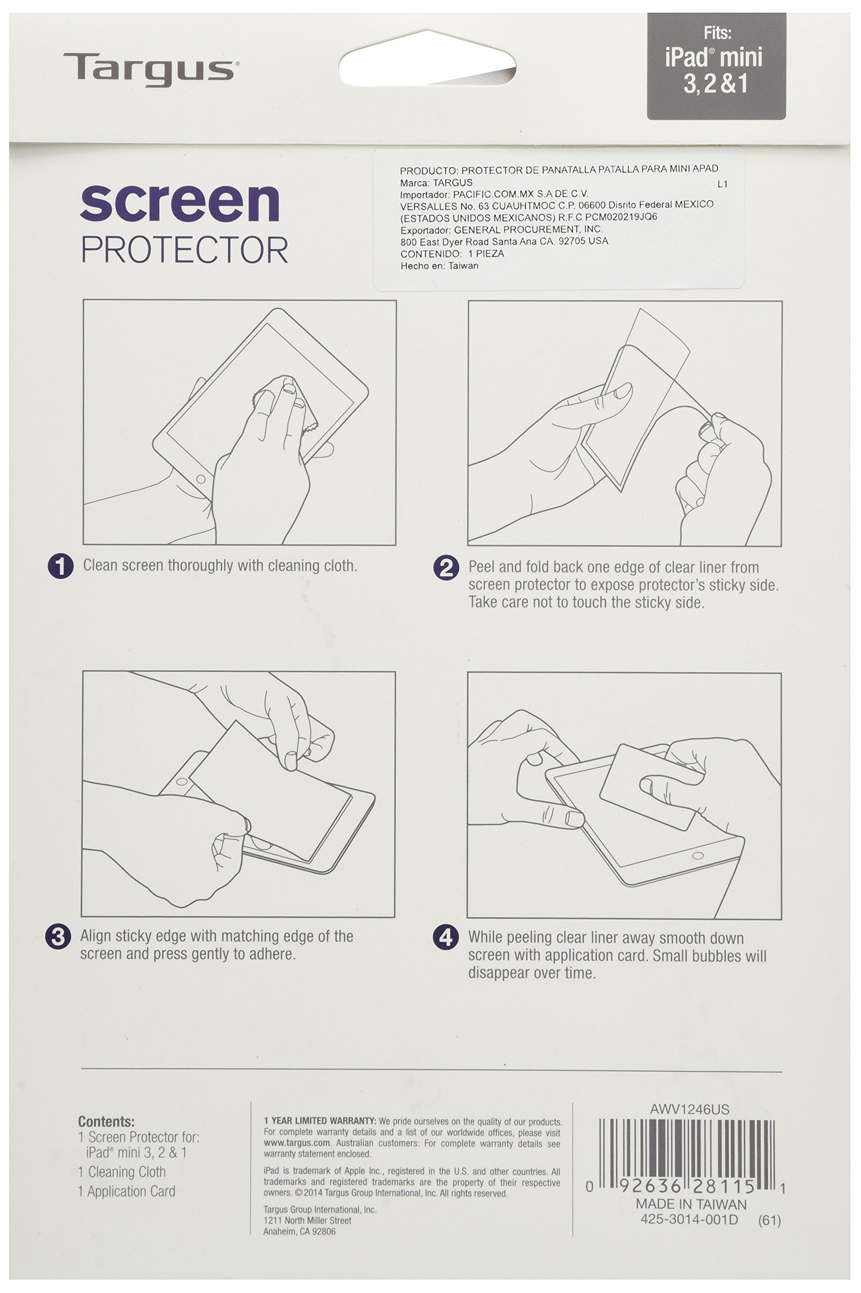 targus-screen-protector-for-ipad-mini-bubble-free-anti-glare-awv1246us image 2