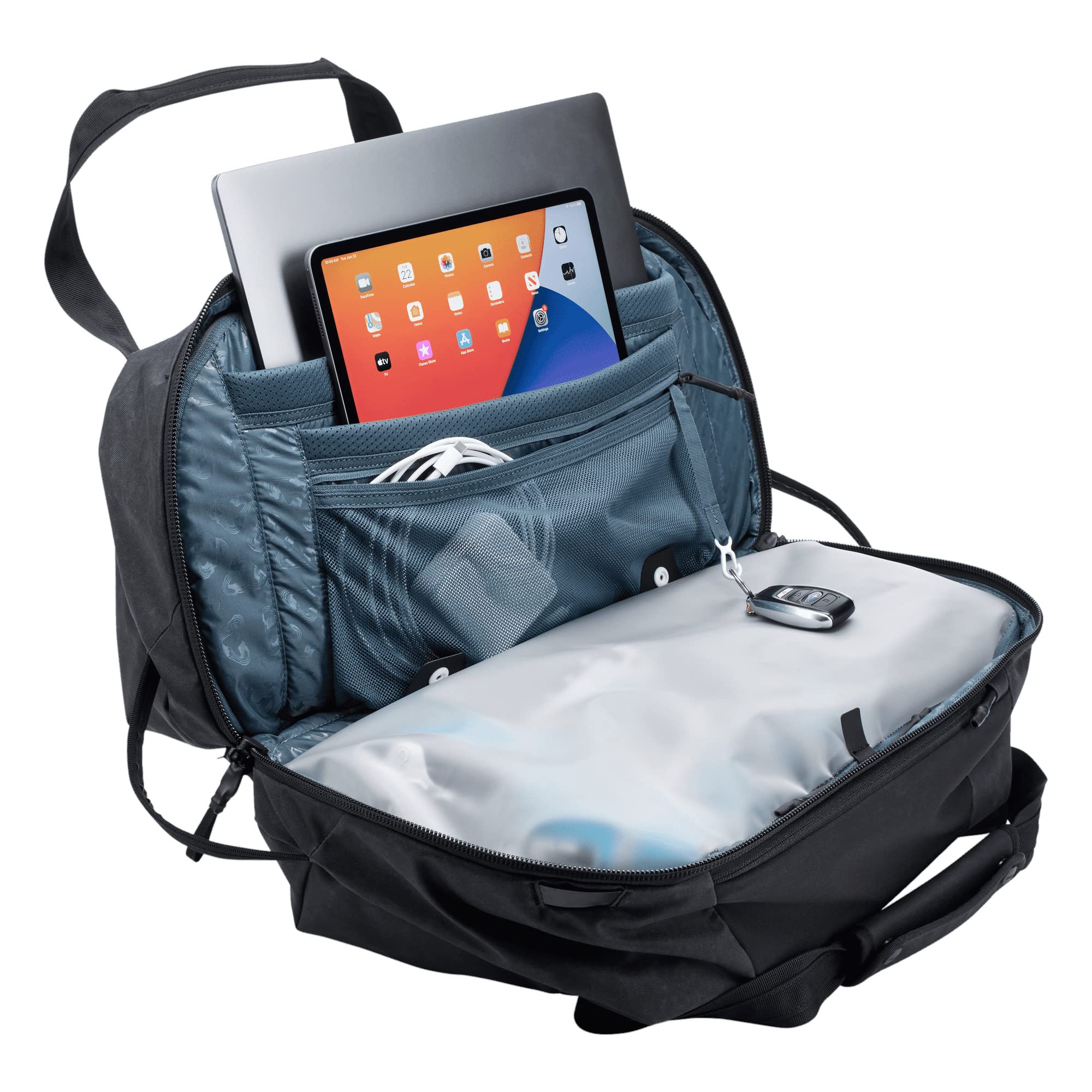 thule-aion-duffel-bag-35l-waxed-canvas-carry-on-with-split-packing-and-laptop-pr image 3