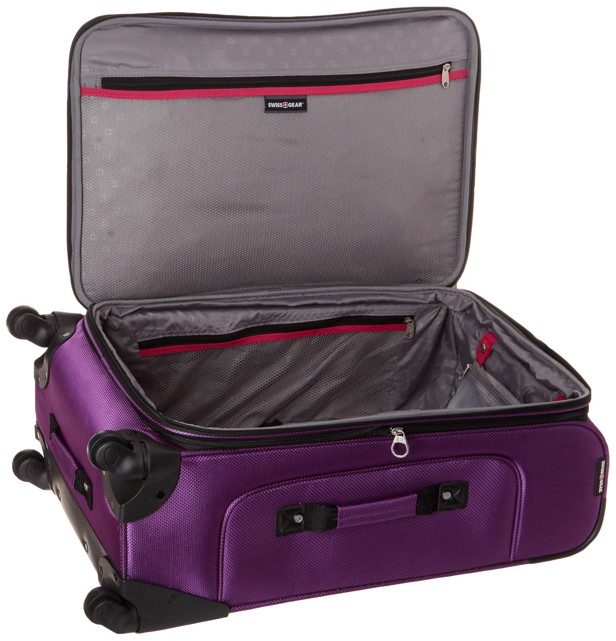 swissgear-sion-softside-expandable-checked-spinner-luggage-purple-25-inch image 5