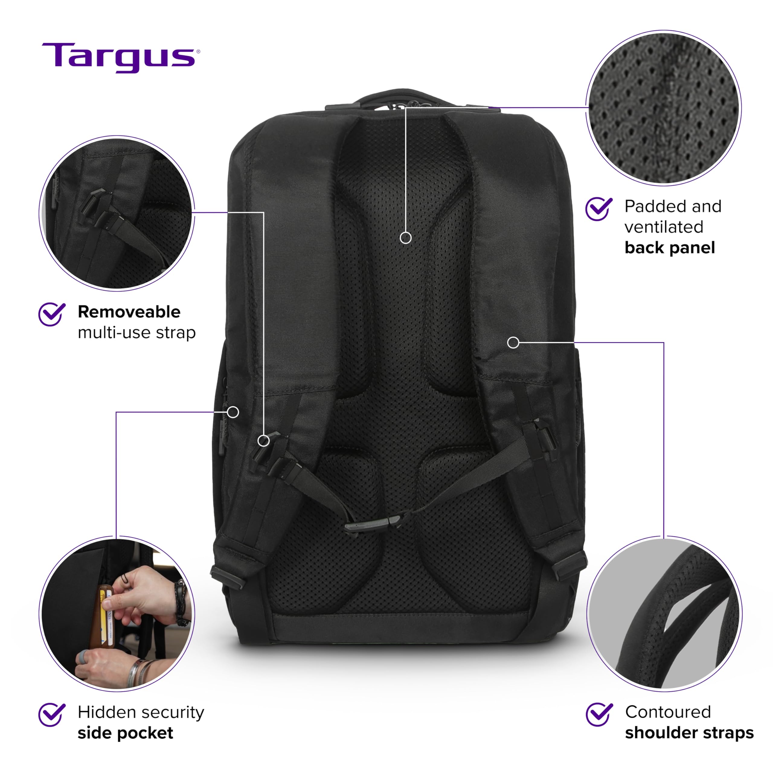 targus-15-16-work-ecosmart-backpack-tbb657gl-detachable-tech-organizer-23l-recyc image 3