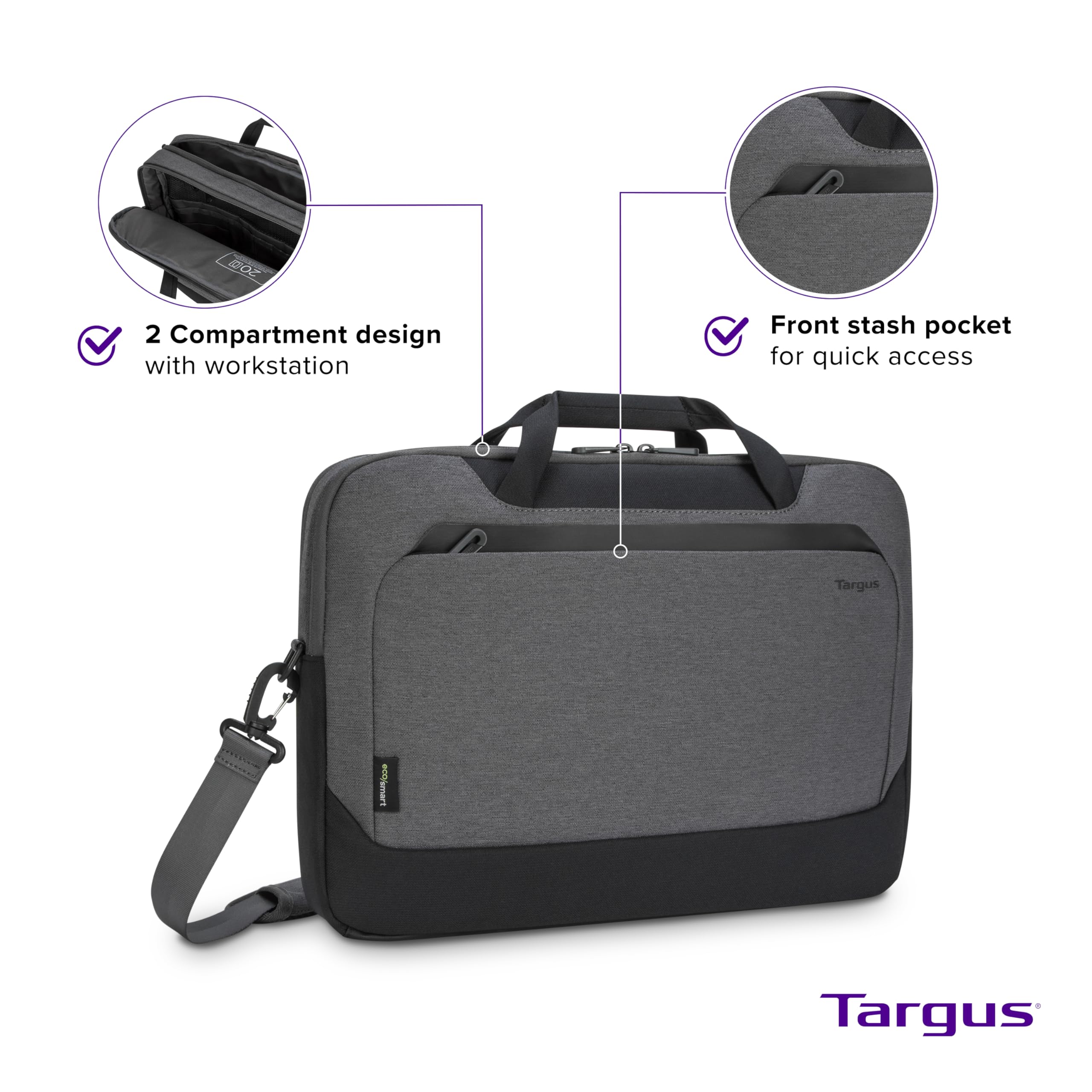 targus-cypress-ecosmart-15-6-laptop-messenger-bag-sustainable-briefcase-made-fro image 2