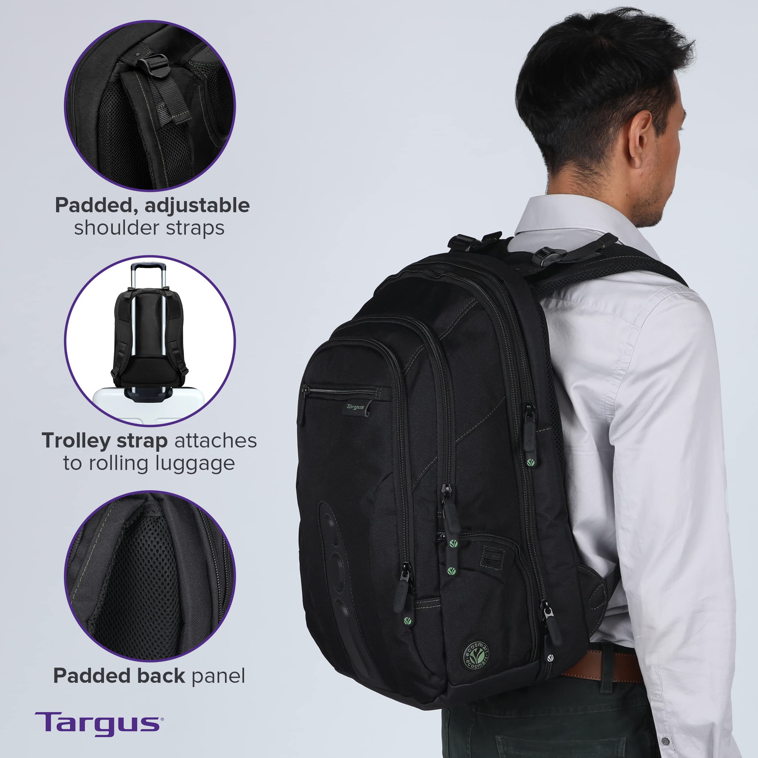 targus-spruce-ecosmart-travel-laptop-backpack-tsa-friendly-17-inch-carry-on-back image 7