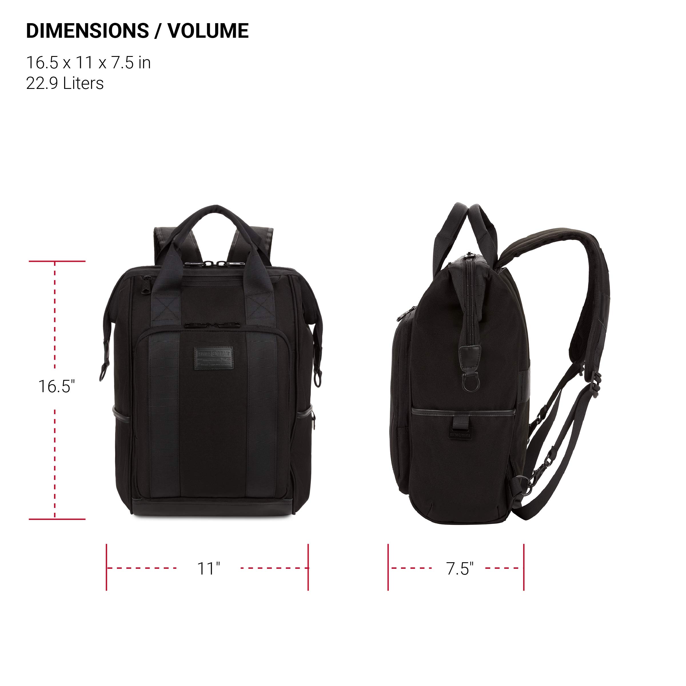 swissgear-3577-laptop-backpack-doctor-bag-style-fits-16-inch-laptop-black-stealt image 5