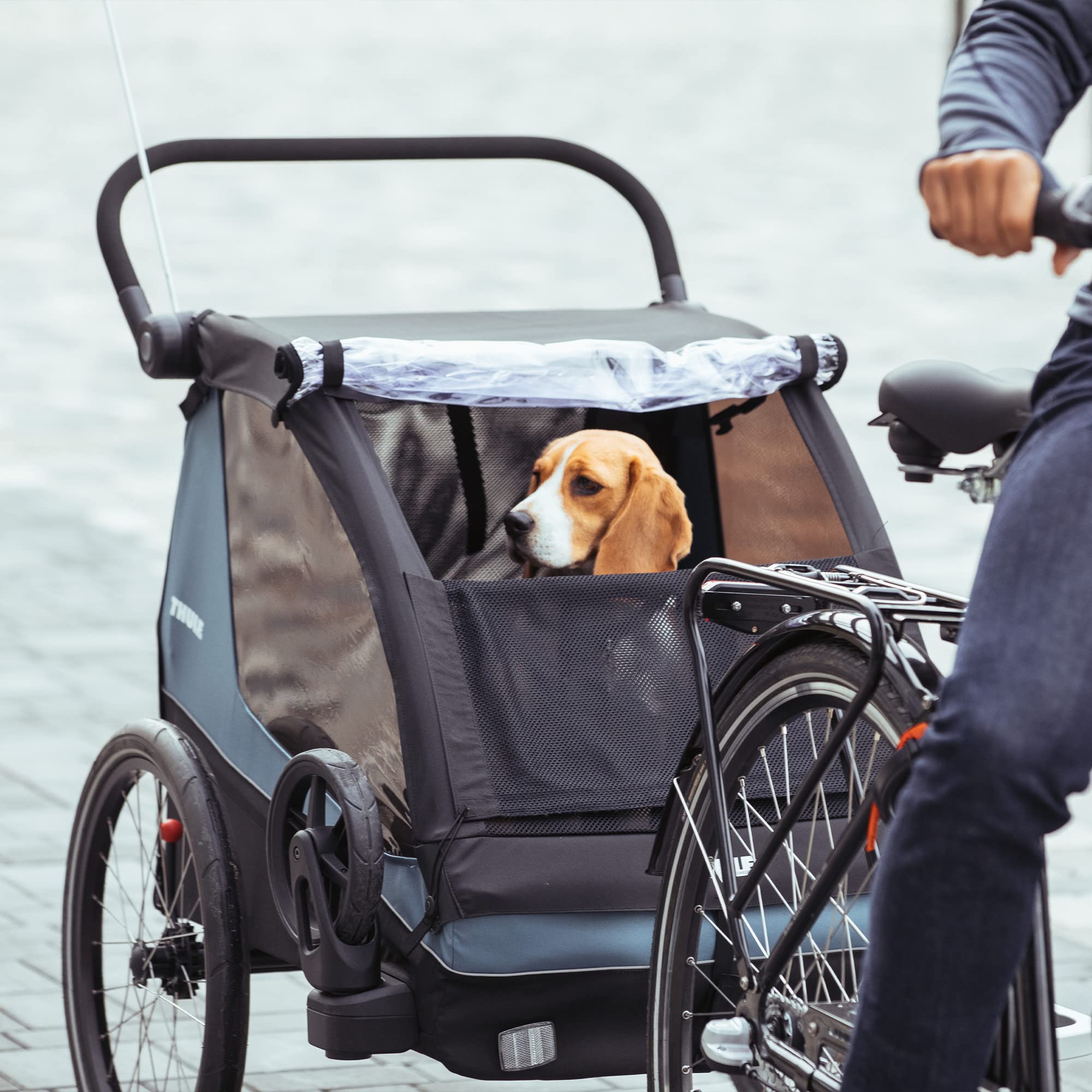 thule-courier-child-bike-trailer-stroller-2-seat-includes-strolling-and-biking-k image 6