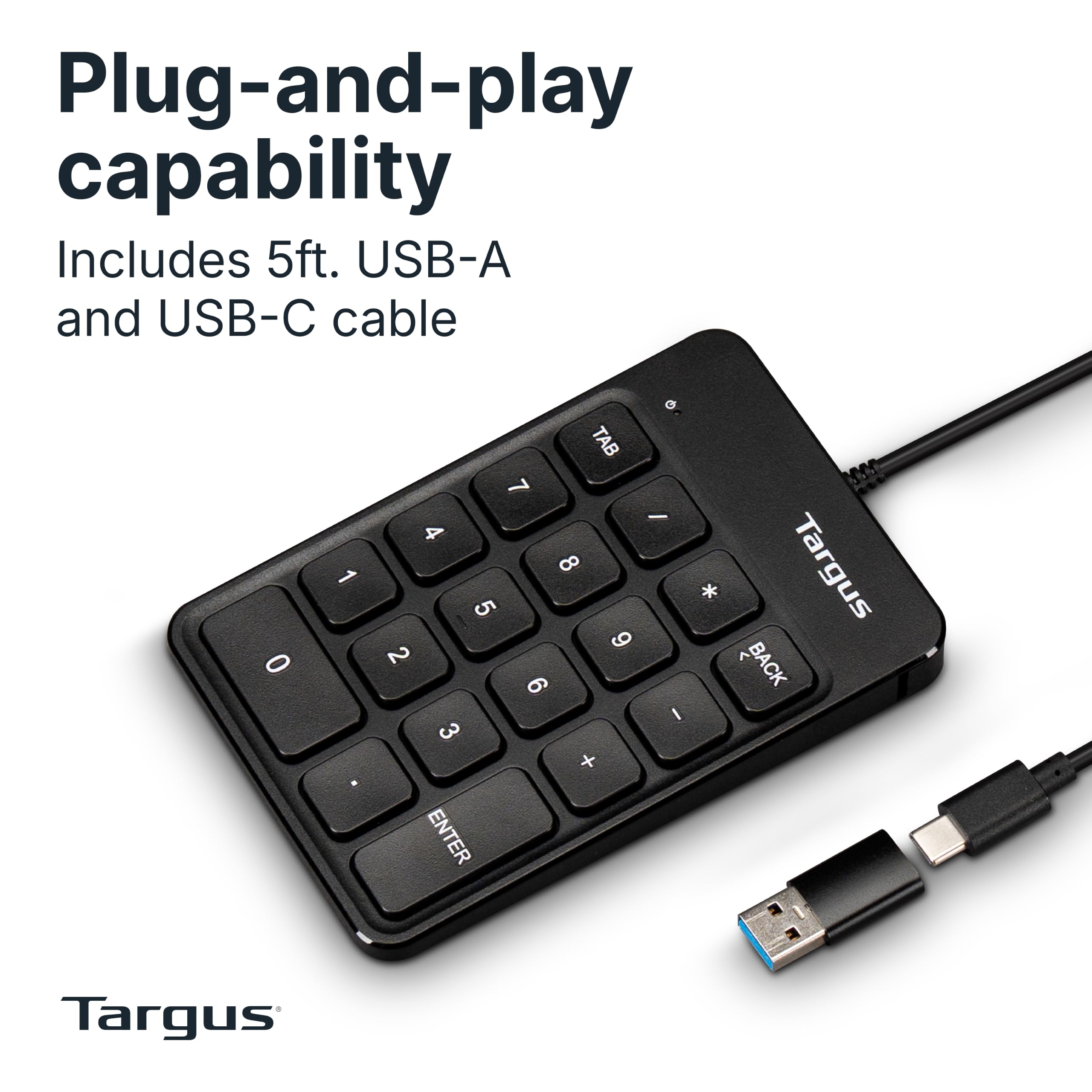 targus-wired-numeric-ecosmart-keypad-18-full-size-keys-slim-ergonomic-design-usb image 2