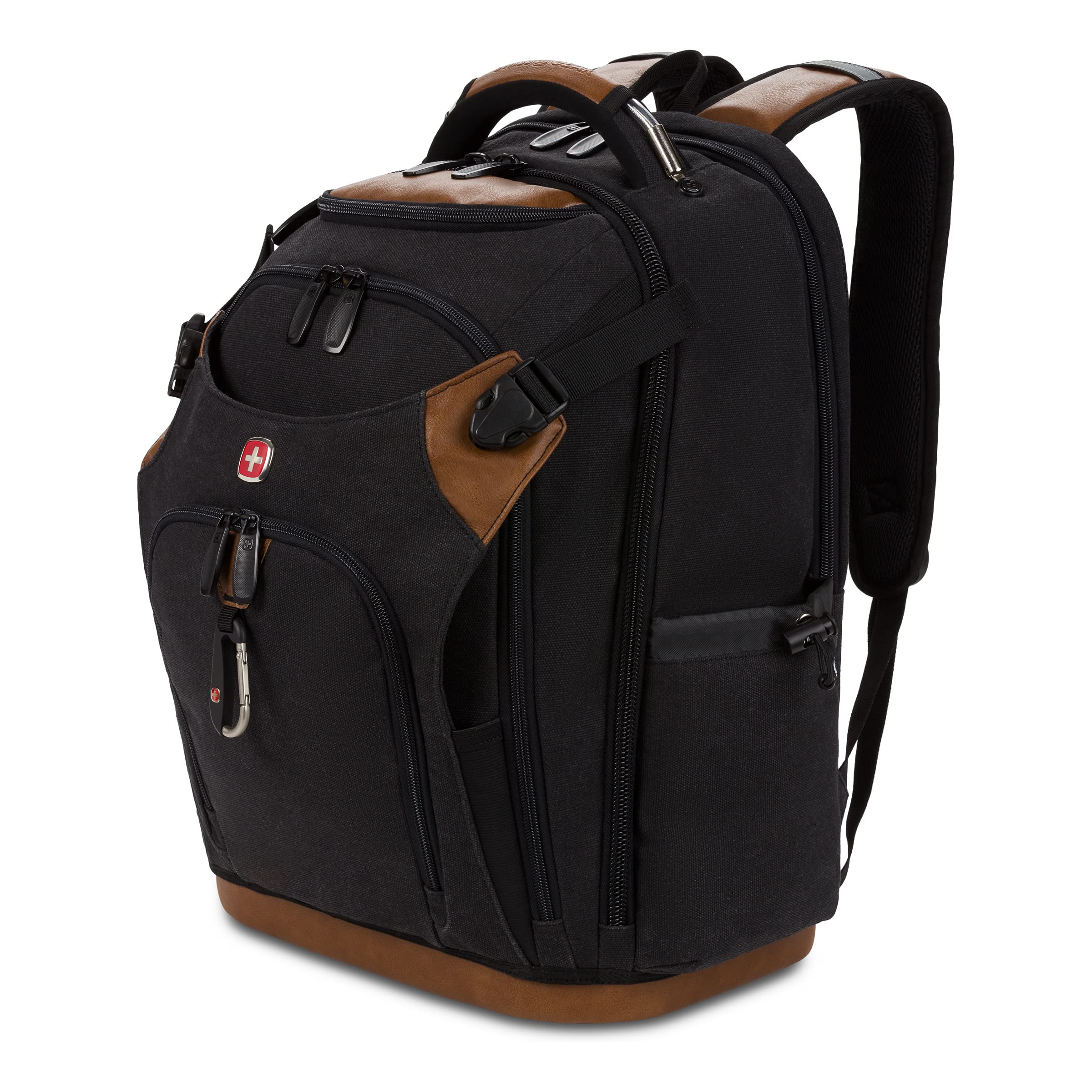 swissgear-work-pack-pro-tool-backpack-black-brown-canvas-fits-17-inch-laptop-60- image 1