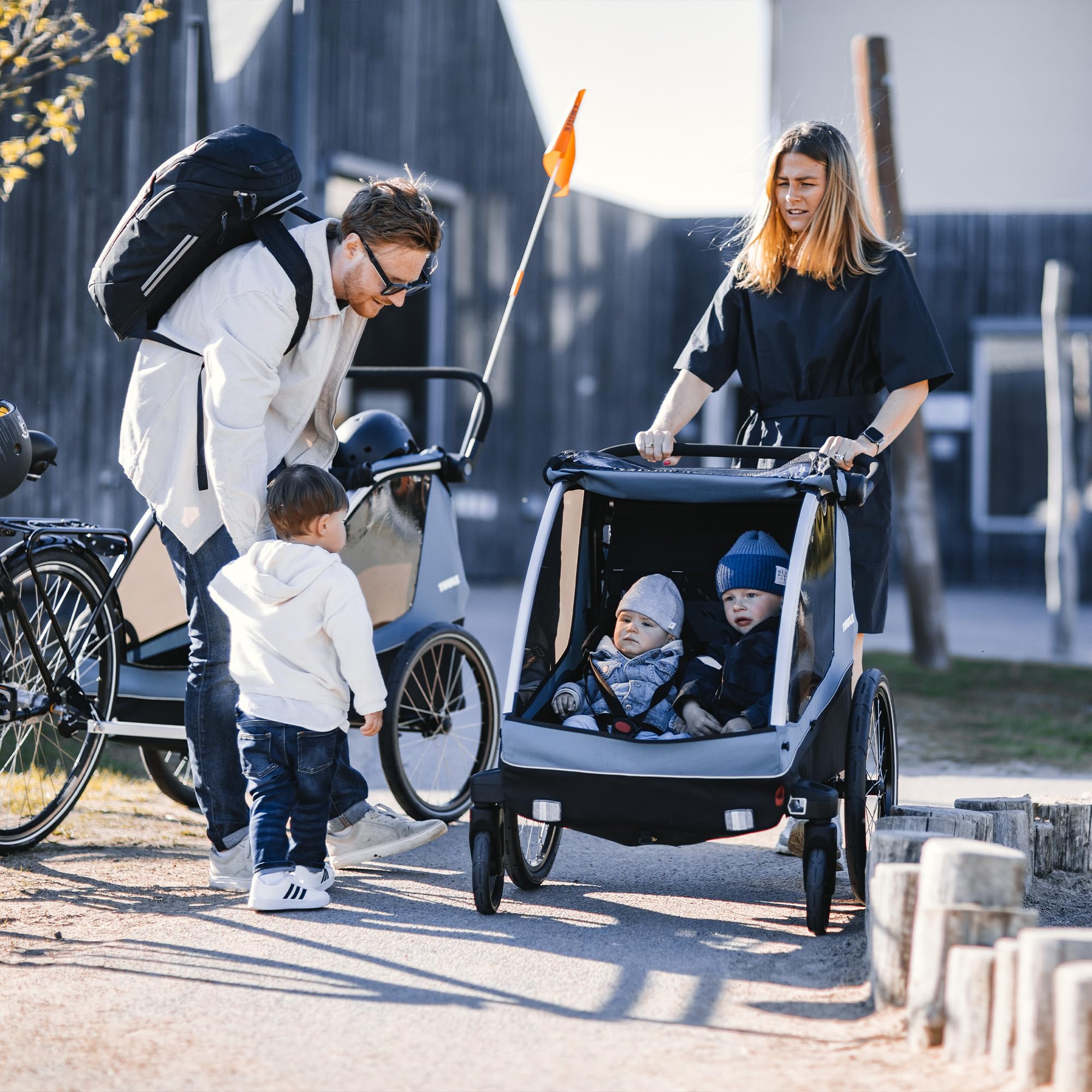 thule-courier-child-bike-trailer-stroller-2-seat-includes-strolling-and-biking-k image 8