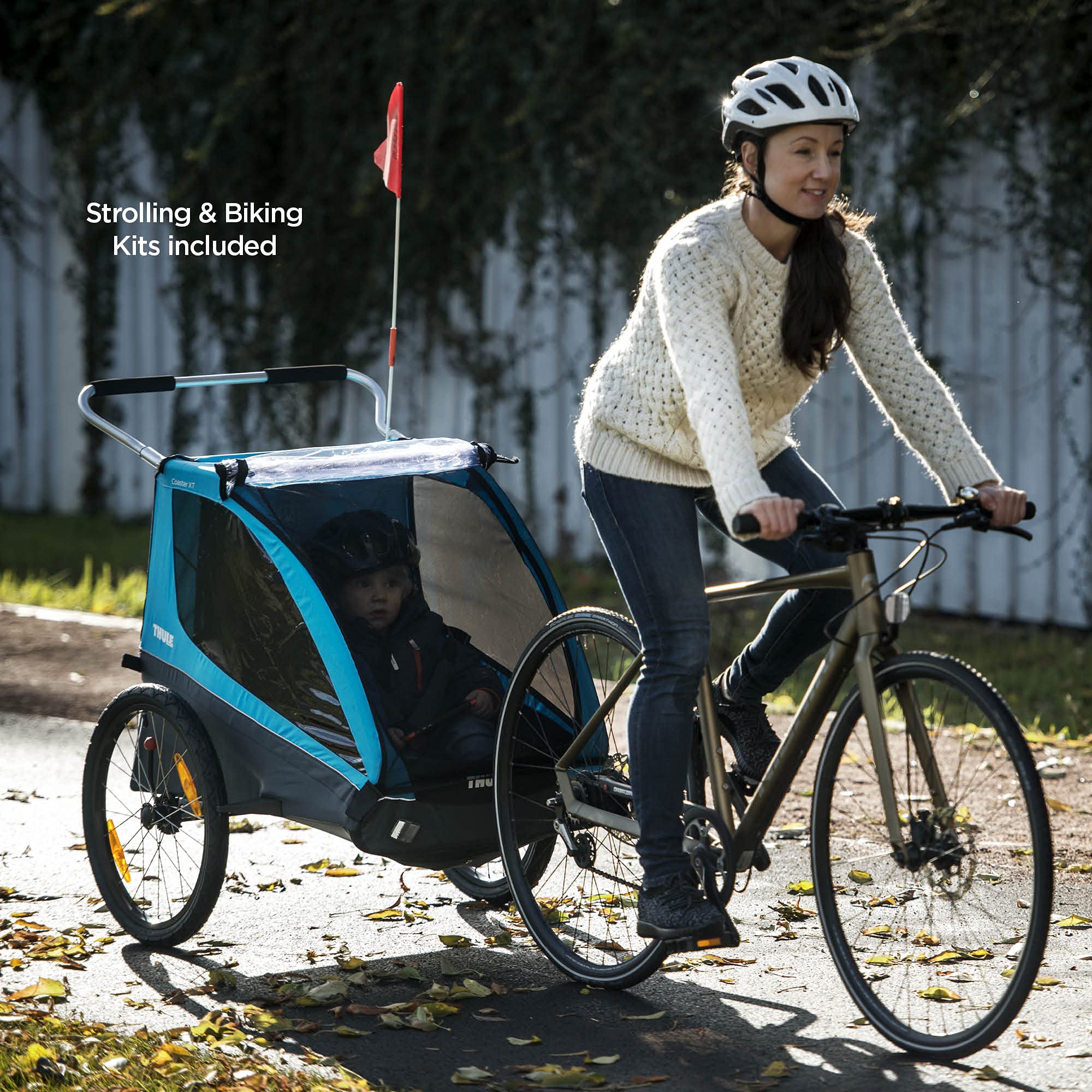 thule-coaster-xt-2-seat-bicycle-trailer-stroller-complete-with-biking-and-stroll image 2