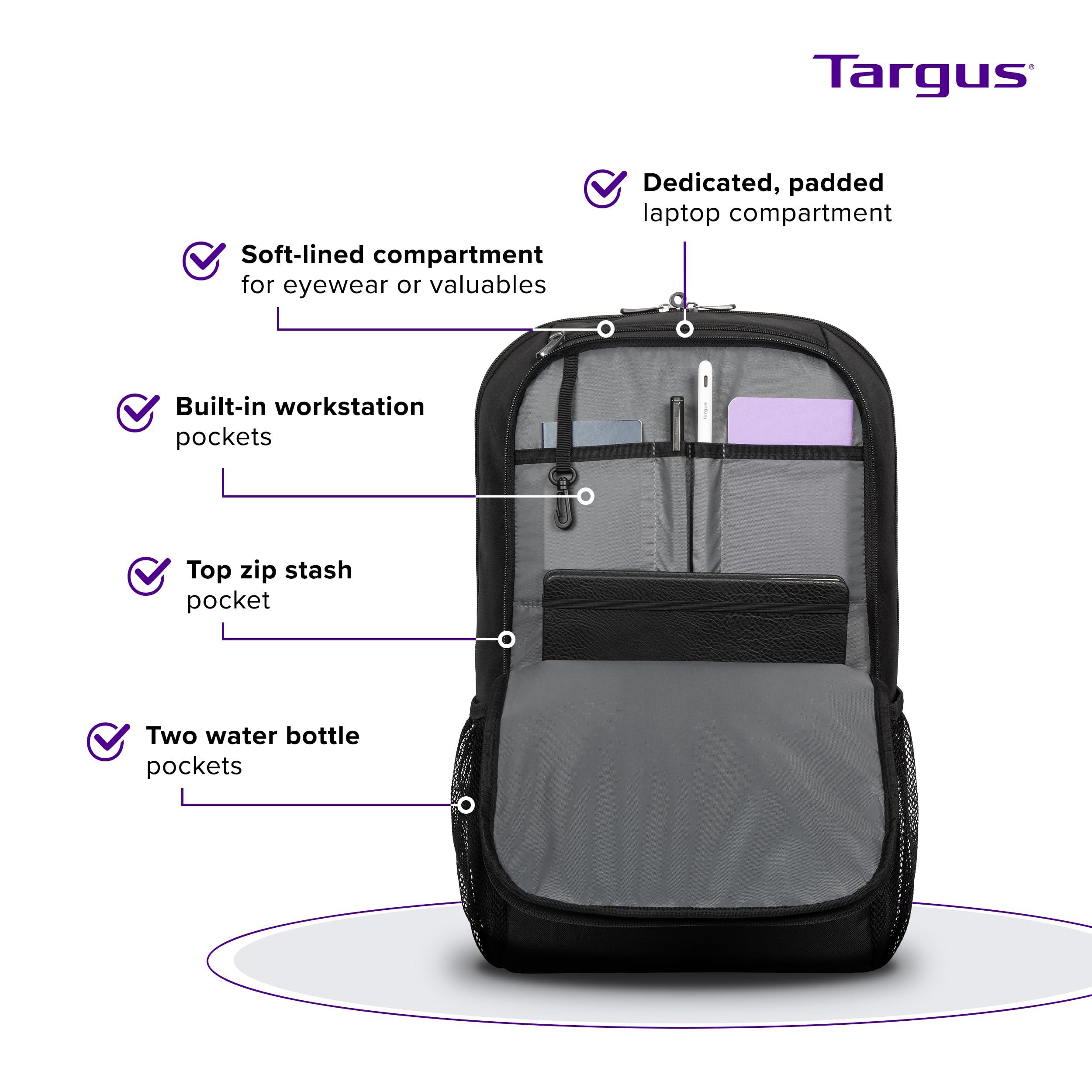 targus-classic-17-inch-laptop-backpack-tbb944gl-padded-laptop-compartment-21-5l- image 3