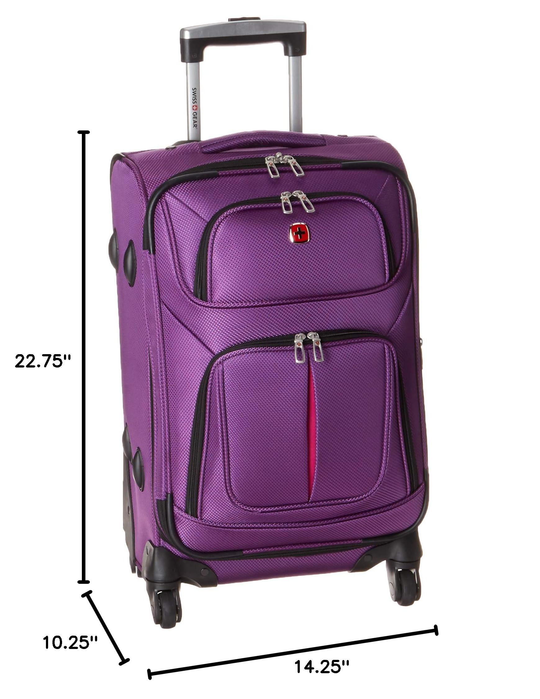swissgear-sion-softside-expandable-carry-on-spinner-luggage-purple-21-inch image 7