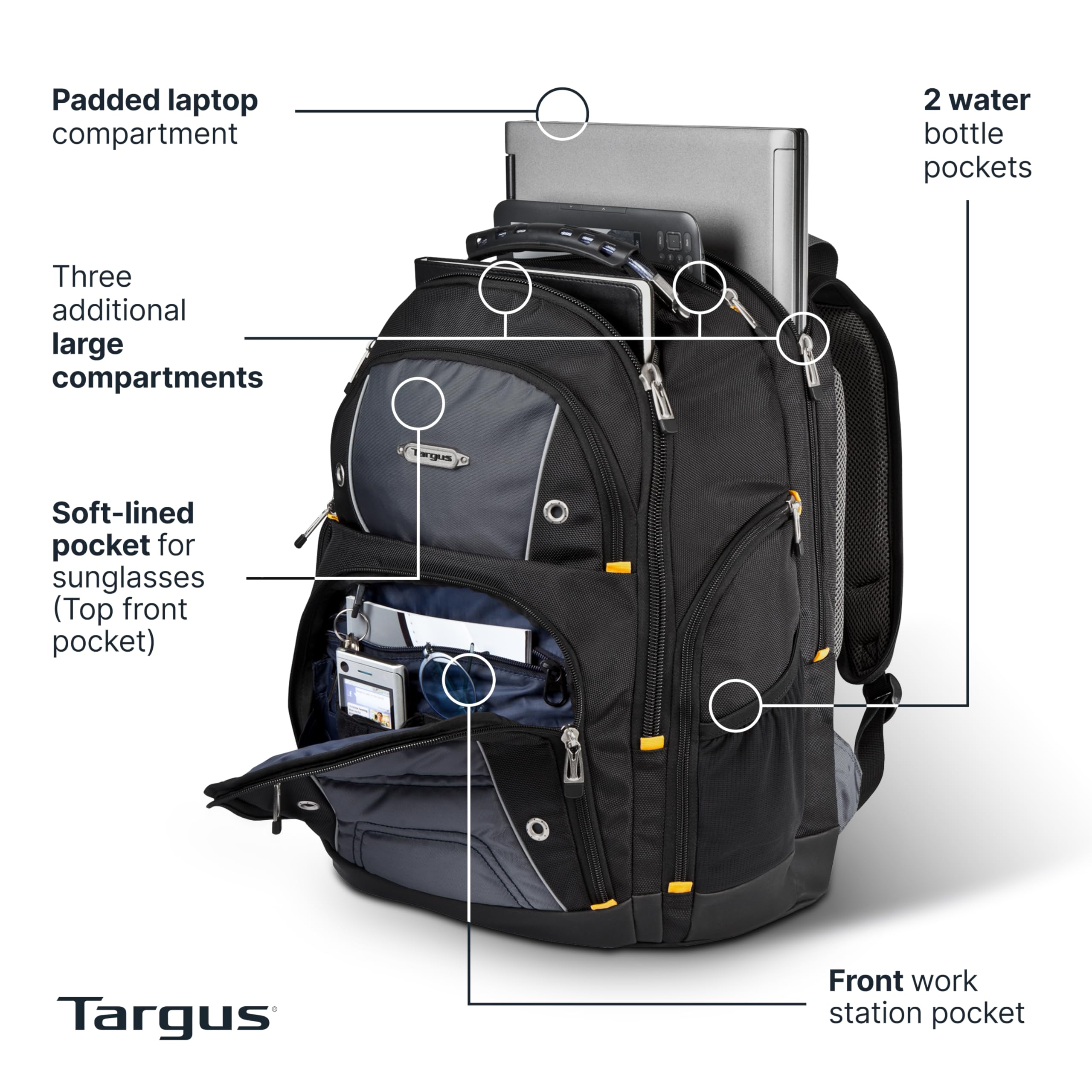 targus-drifter-ii-laptop-backpack-for-men-and-women-fits-17-laptops-black-gray-t image 2