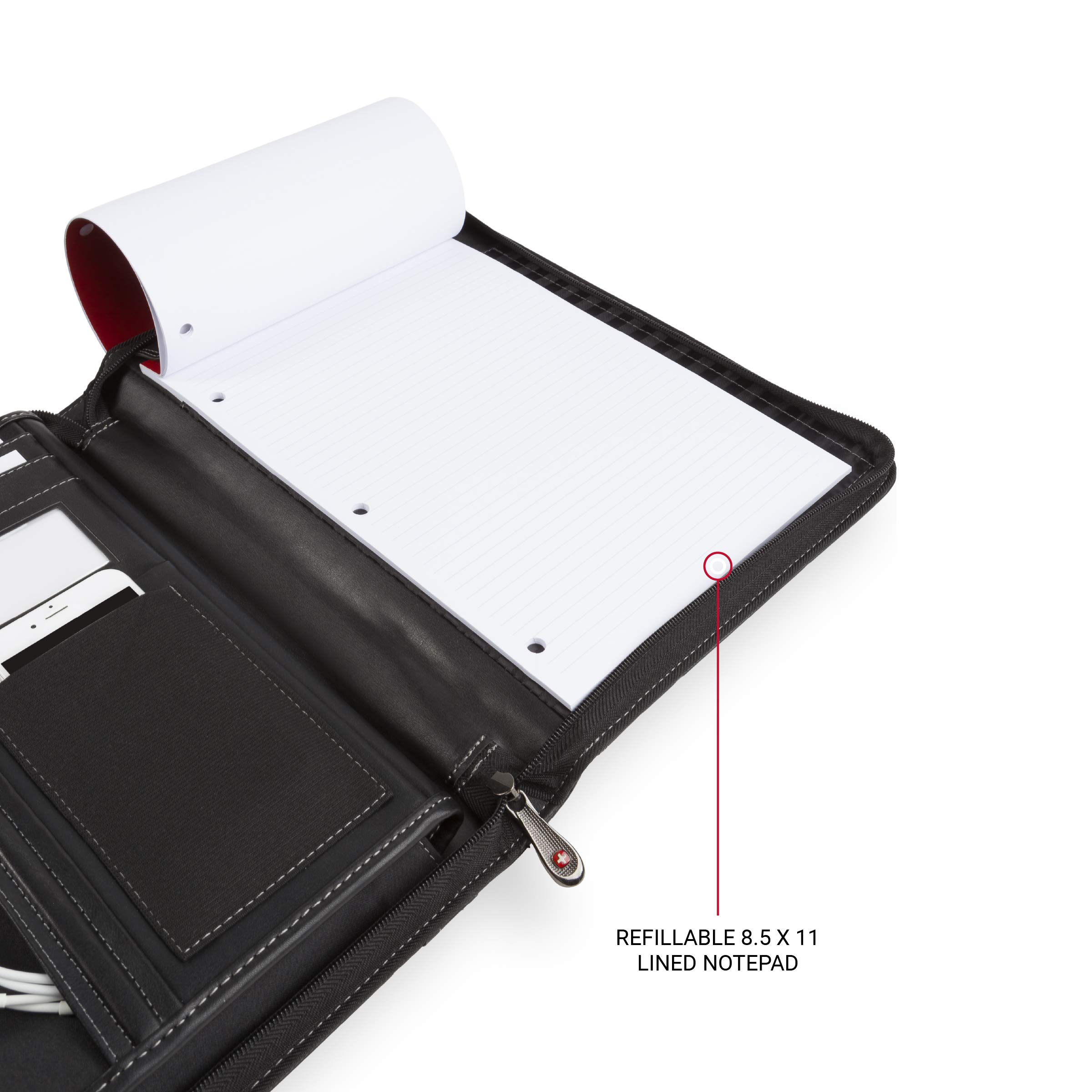 swissgear-wenger-concept-zippered-padfolio-legal-size-document-organizer-black image 4