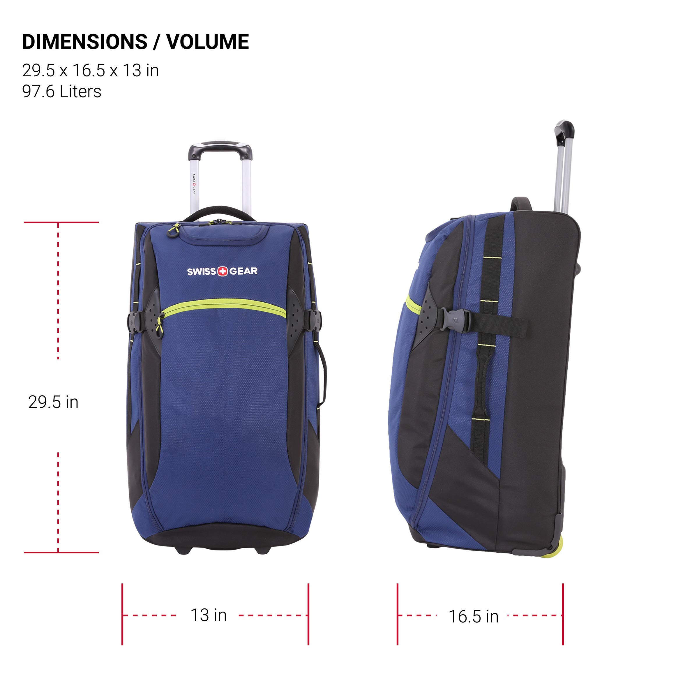 swissgear-apex-exec-wheeled-rolling-duffel-8-day-capacity-soft-shell-luggage-men image 5