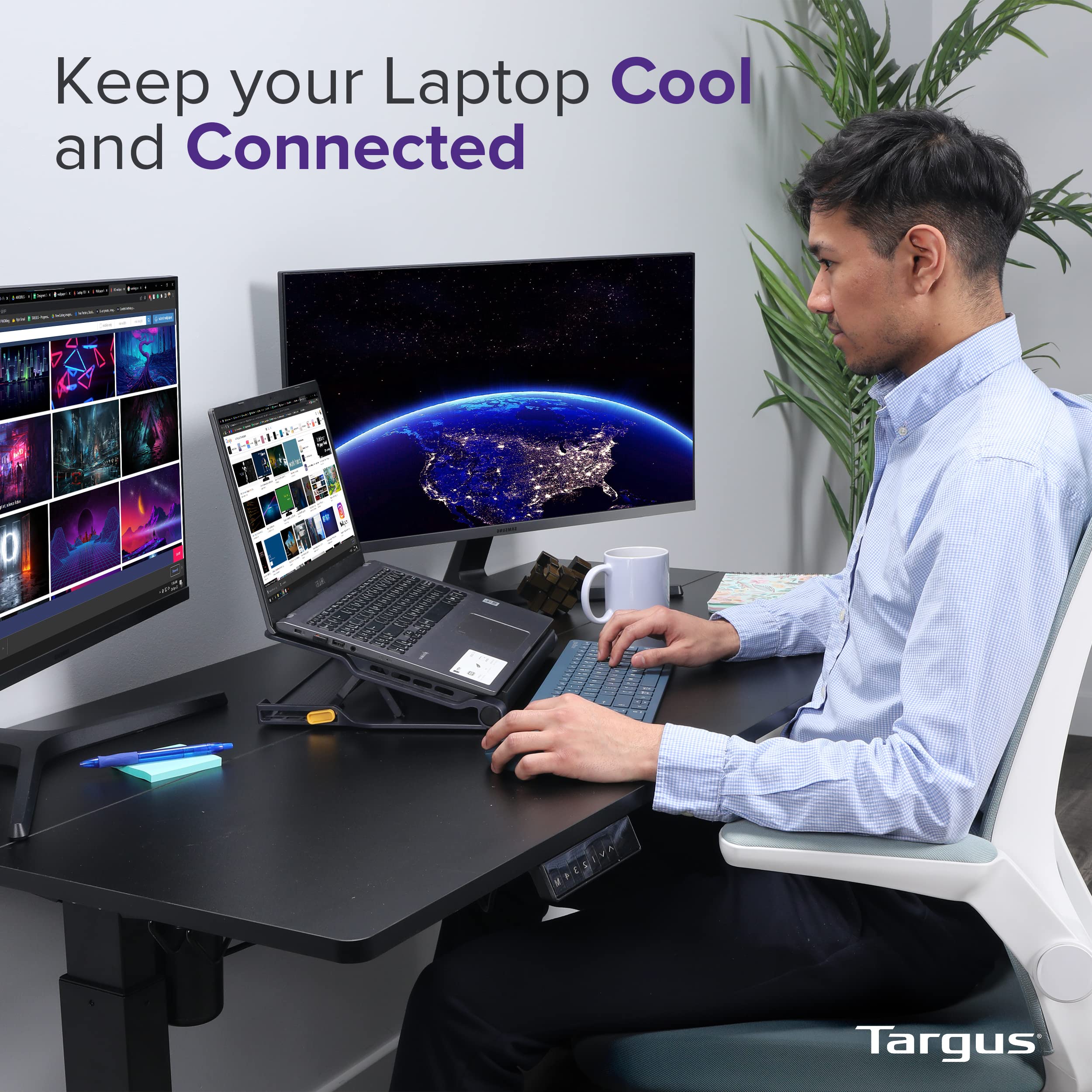 targus-awe81us-17-inch-dual-fan-laptop-cooling-pad-with-4-port-usb-hub image 2