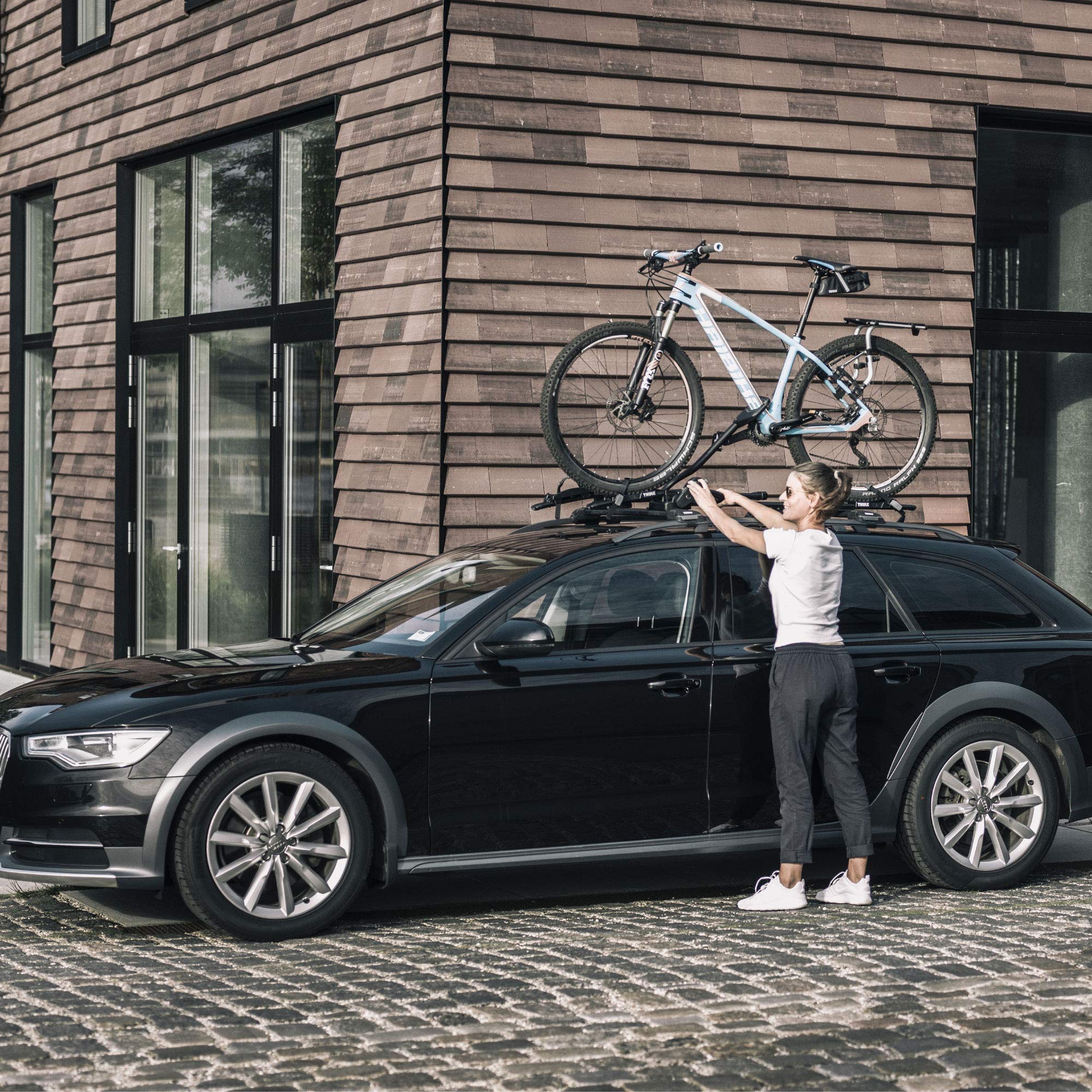 thule-proride-xt-universal-rooftop-bike-rack-for-cars-with-factory-and-thule-rac image 2