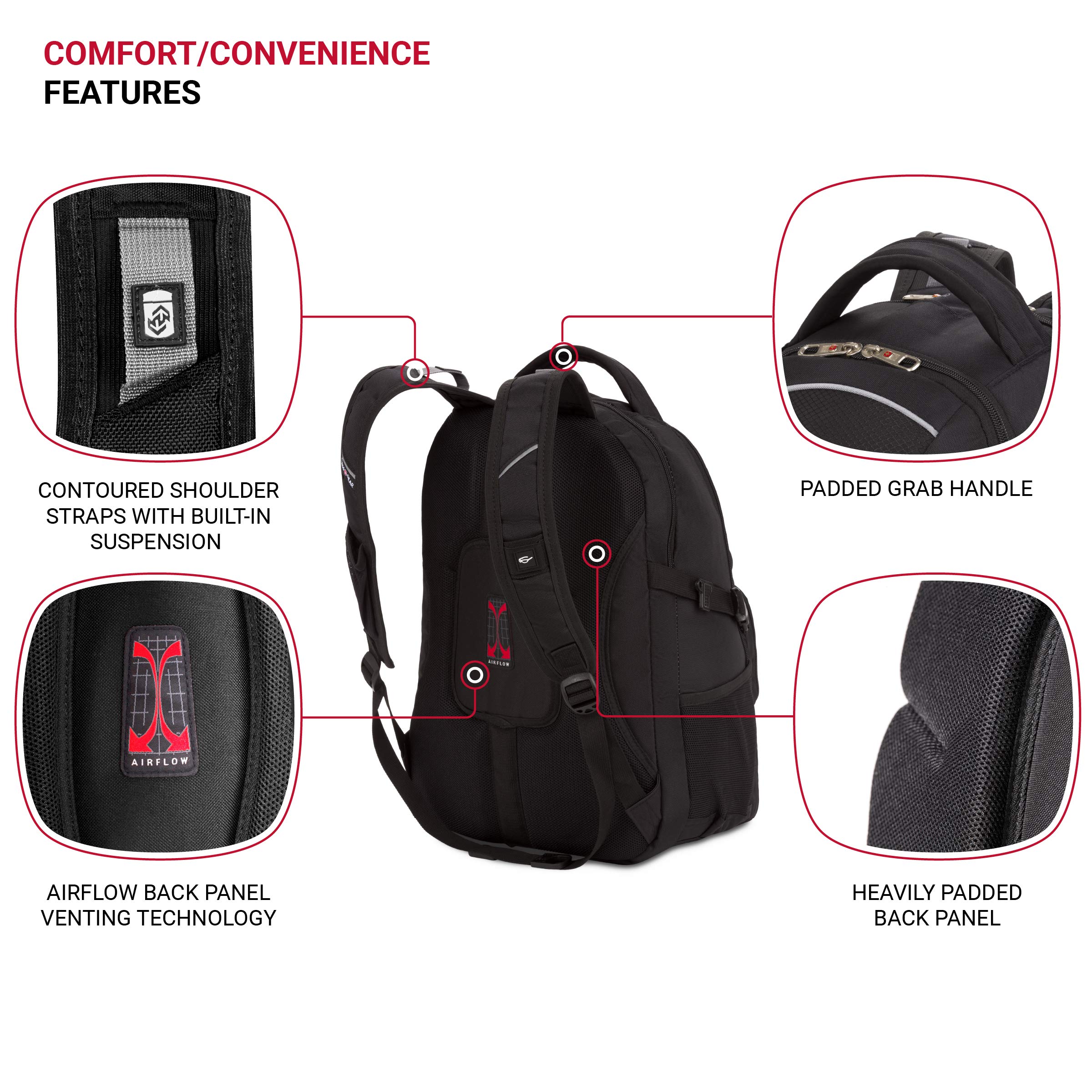 swissgear-3258-laptop-backpack-for-men-and-women-fits-17-laptops-black-travel-wo image 2