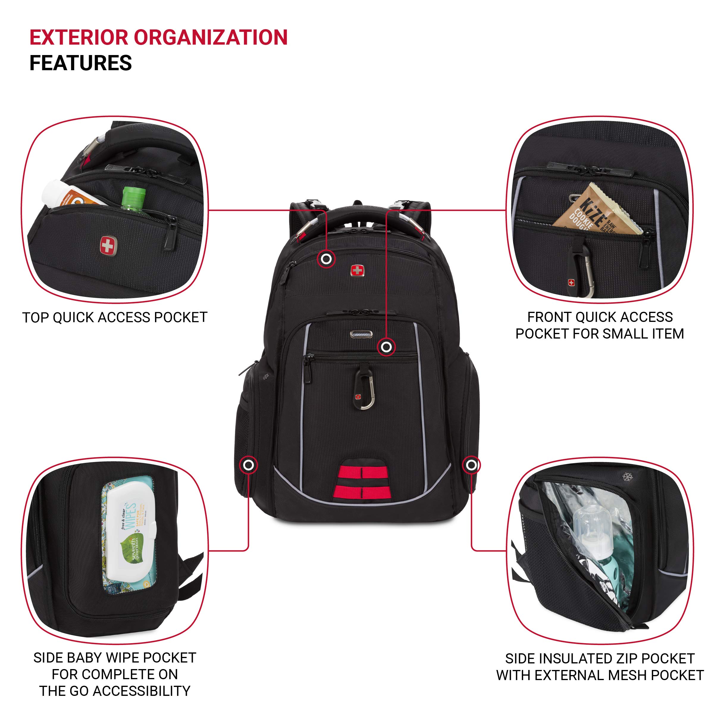 swissgear-diaper-bag-backpack-multifunction-travel-and-maternity-bag-black image 3