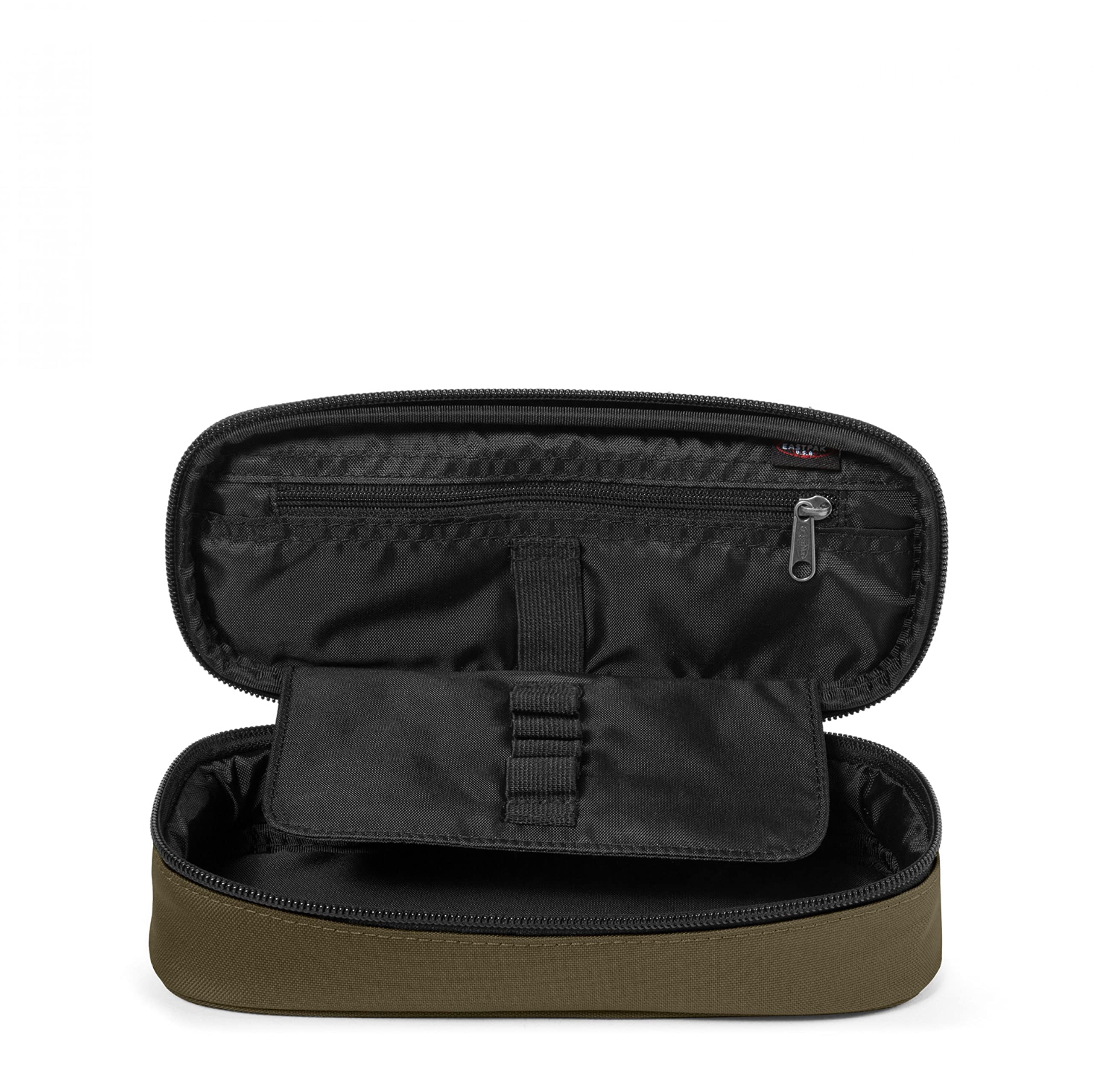 eastpak-oval-single-pencil-case-army-olive-100-vegan-pen-loops image 2