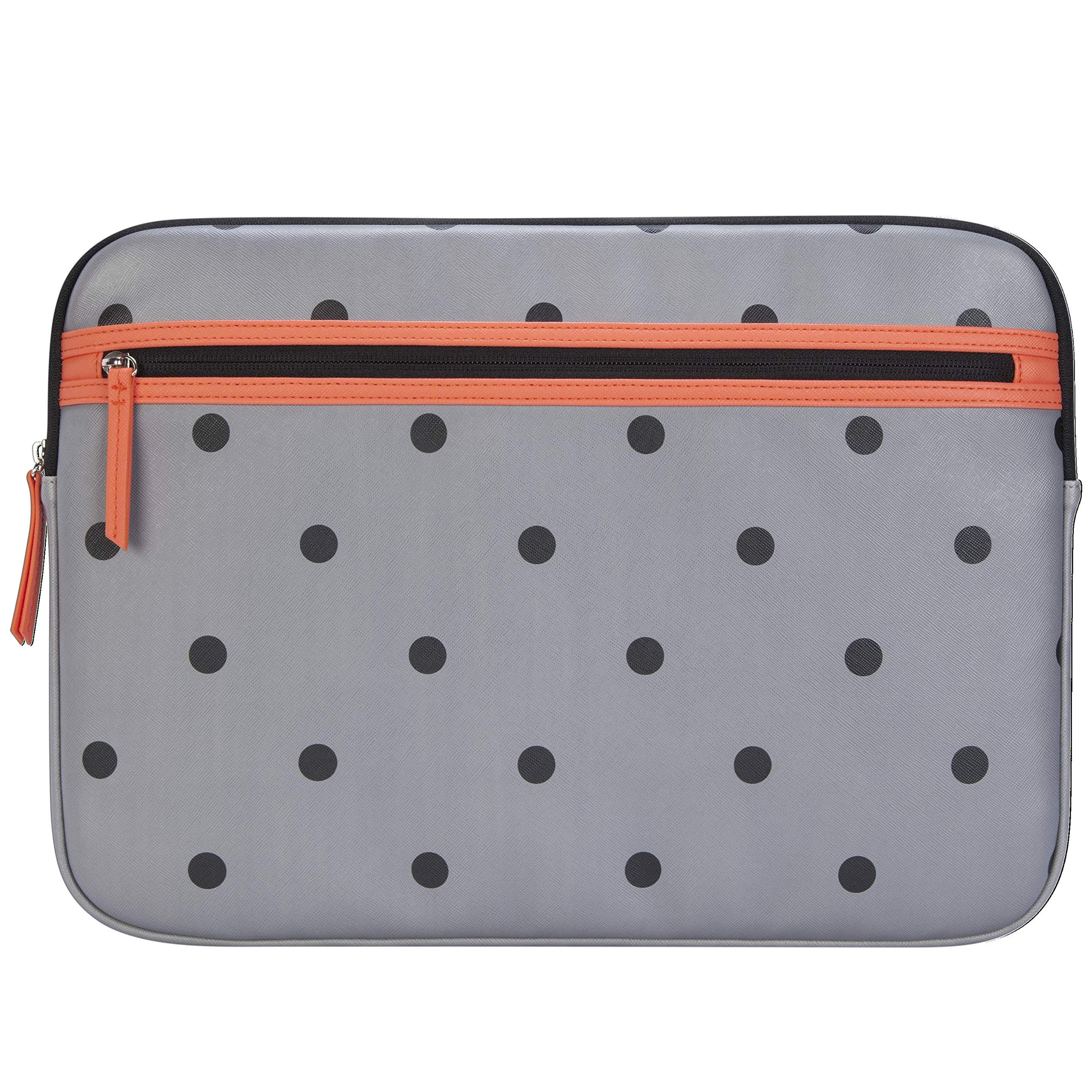 targus-arts-edition-15-6-inch-laptop-protective-sleeve-polka-dot-gray-salmon-tss image 1