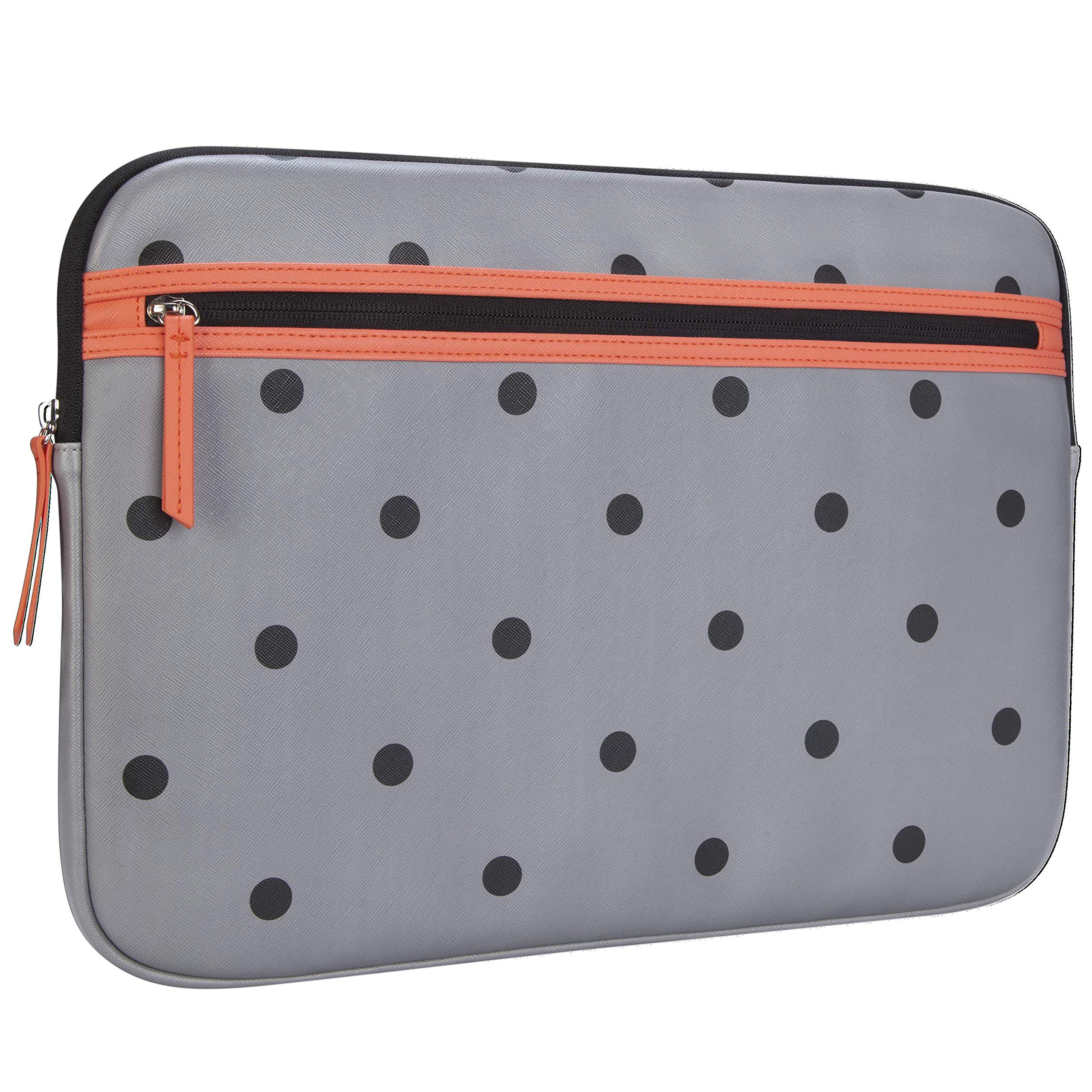 targus-arts-edition-15-6-inch-laptop-protective-sleeve-polka-dot-gray-salmon-tss image 2