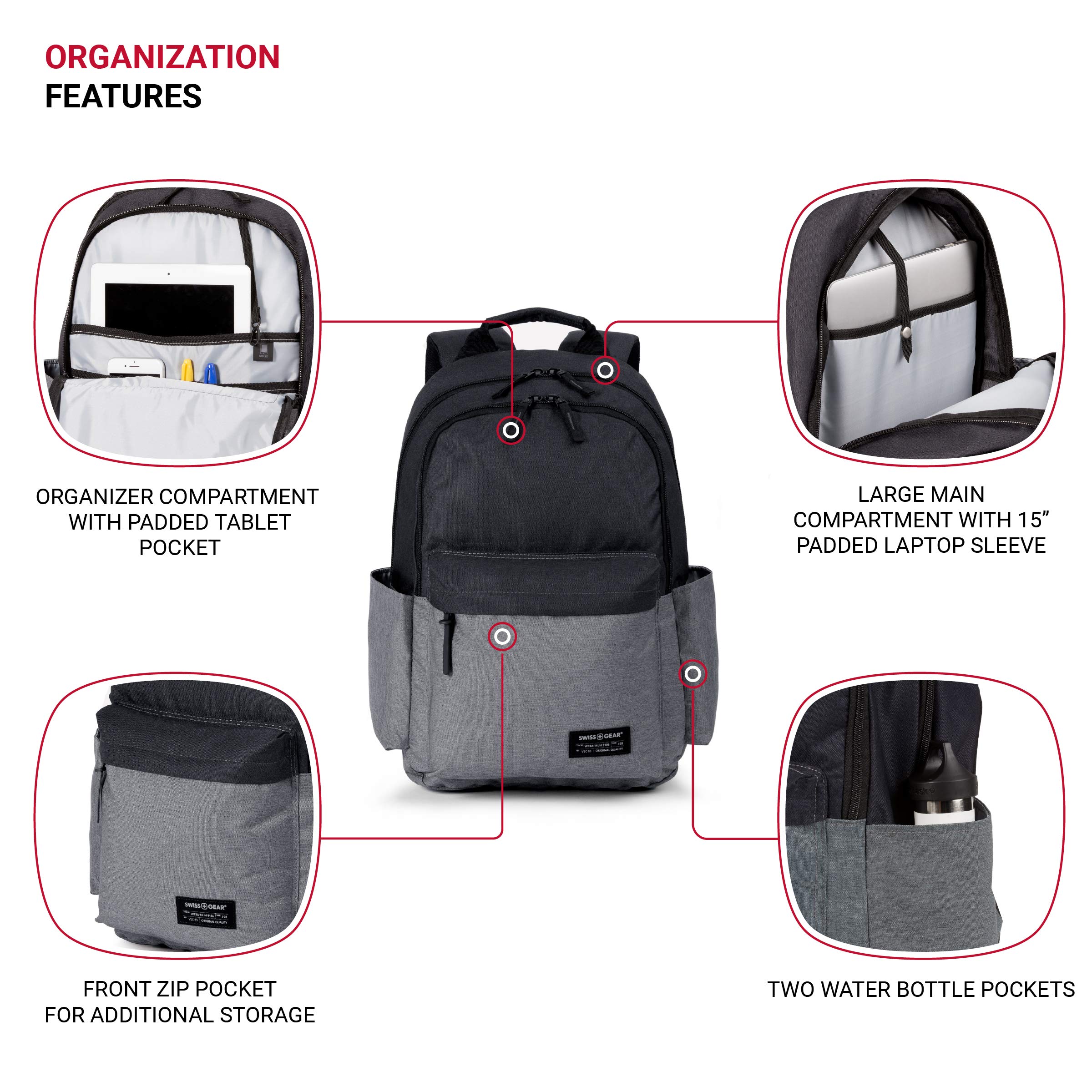 swissgear-2789-laptop-backpack-for-13-inch-laptops-grey-black-27-4l image 3