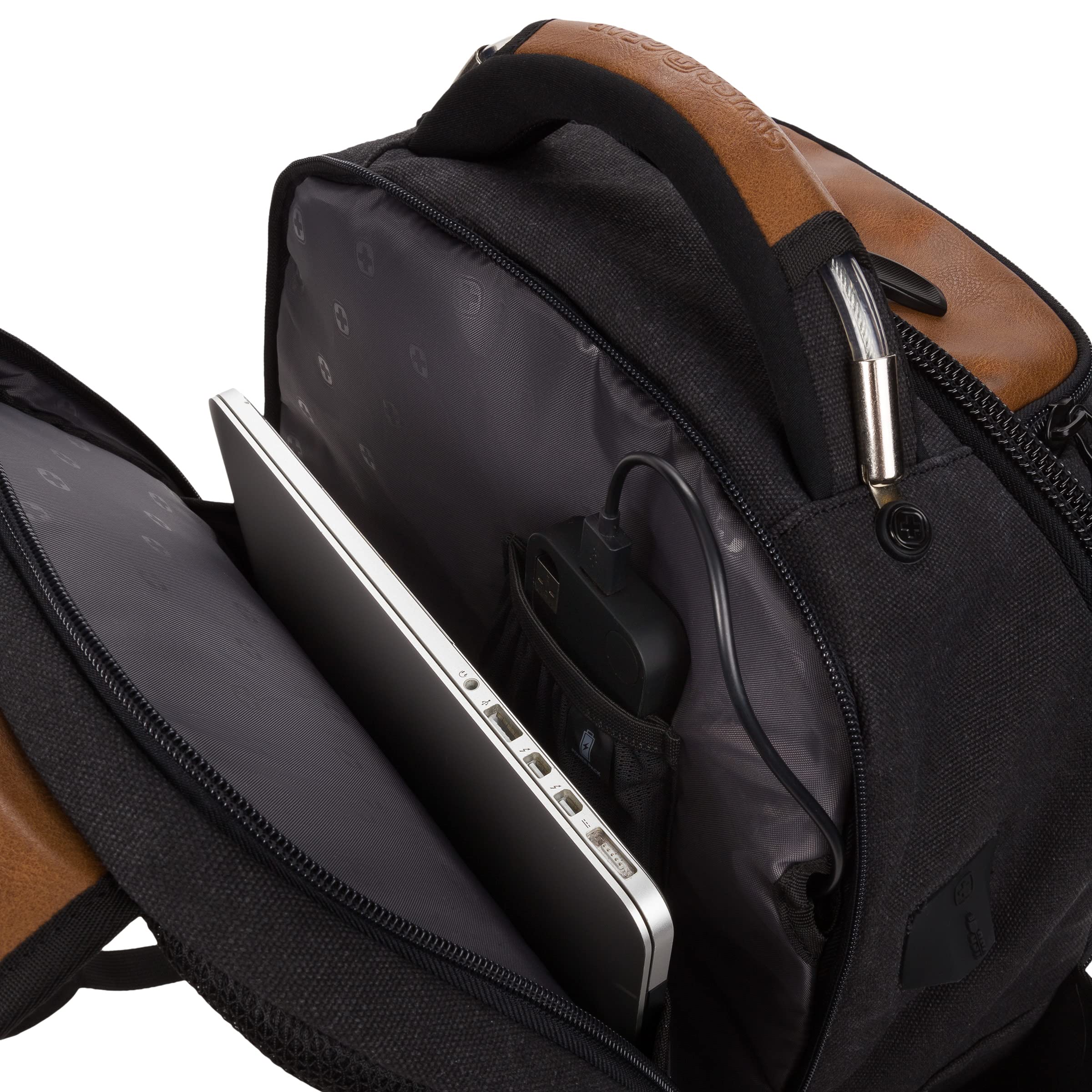 swissgear-work-pack-pro-tool-backpack-black-brown-canvas-fits-17-inch-laptop-60- image 6