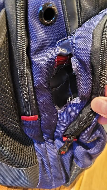 Strap stitching broke