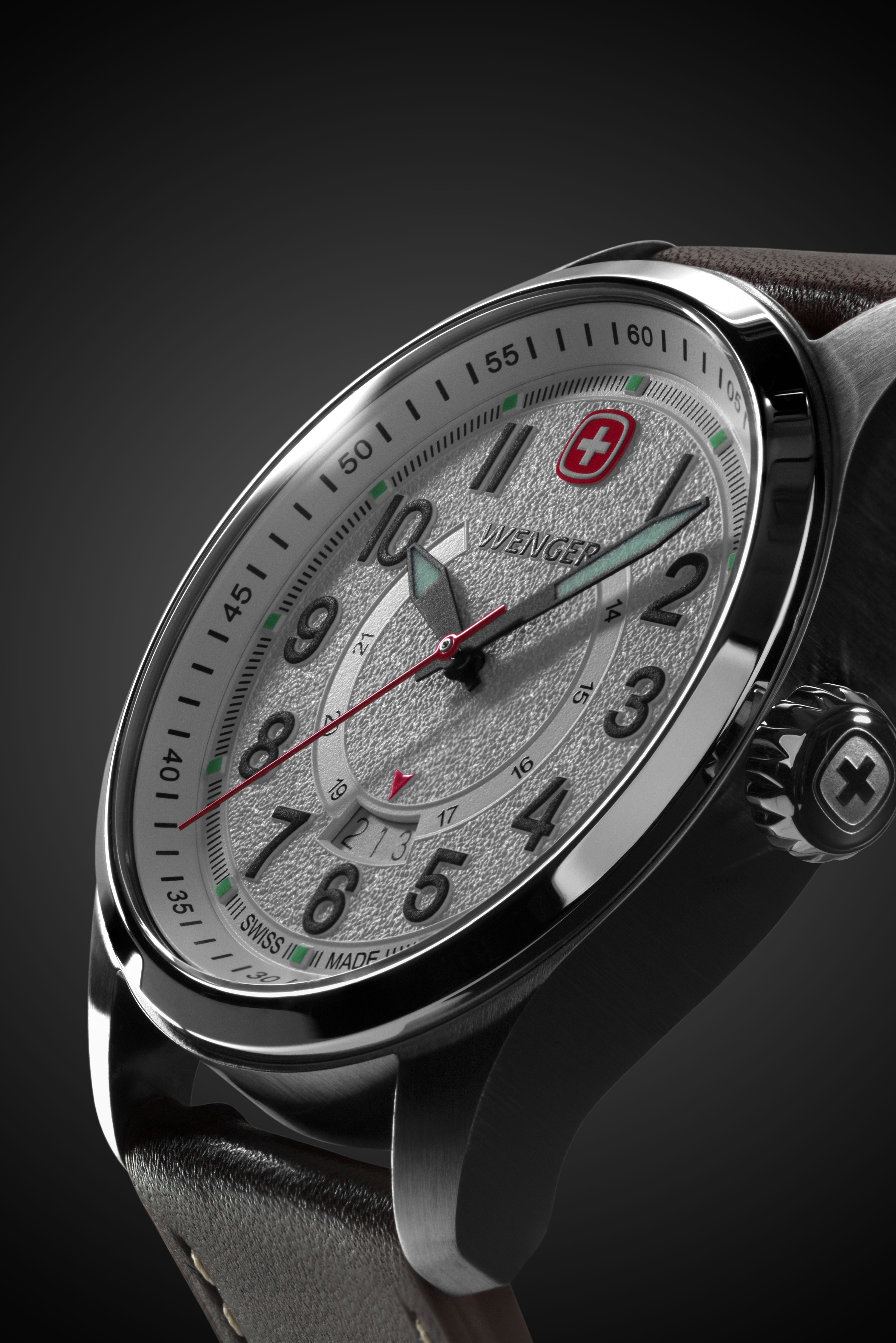 wenger-terragraph-swiss-watch-in-stainless-steel-with-white-dial-and-dark-brown- image 1