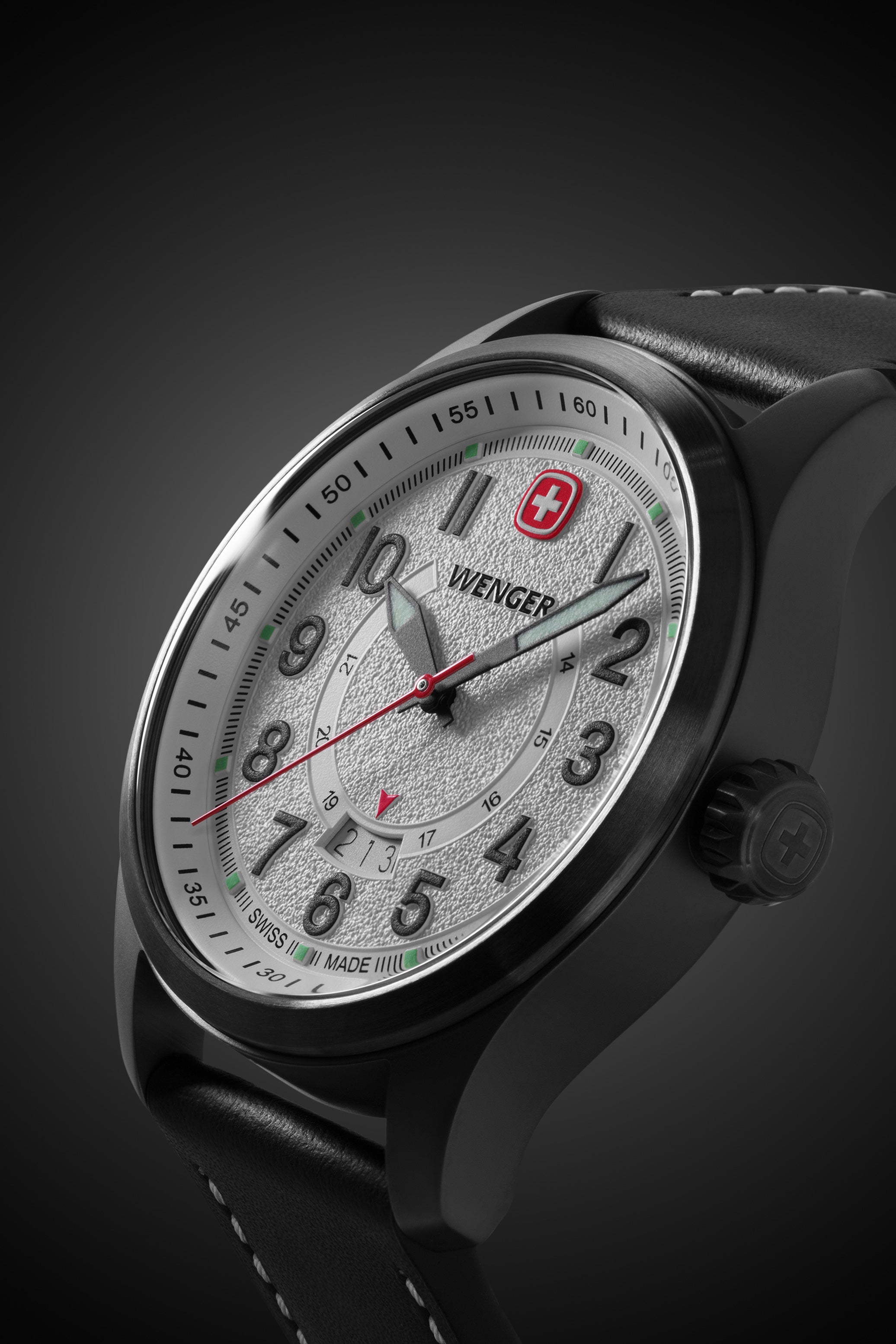wenger-terragraph-swiss-watch-in-black-ice-with-white-dial-and-black-leather-str image 1